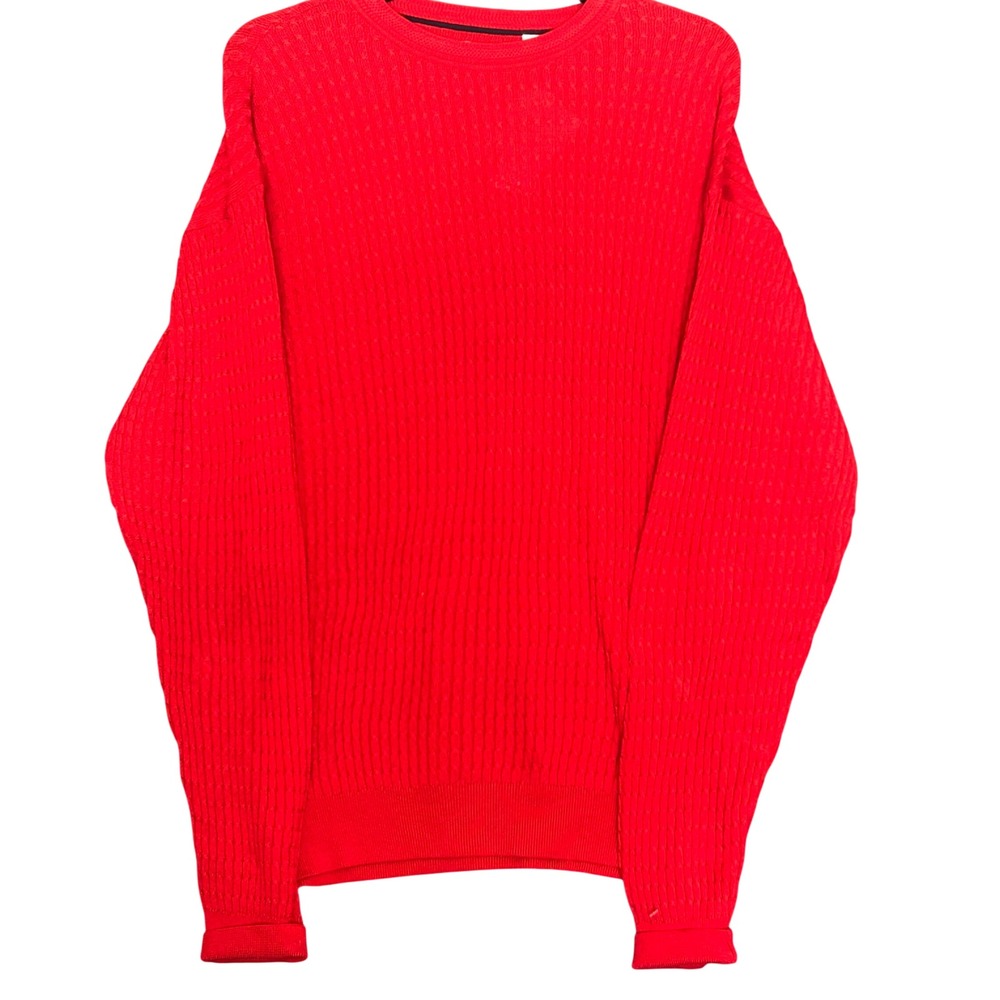 Alex Cannon Mens Red Cable Knit Crewneck Sweater 100% Cotton XXL NWT